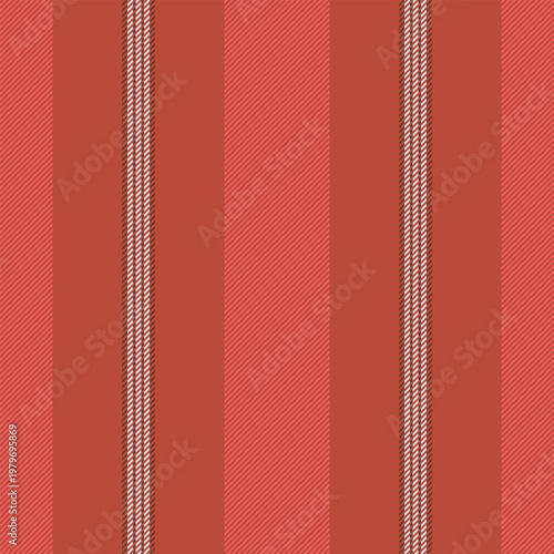 Praphic stripe fabric lines, teenage vector vertical background. Rong texture seamless pattern textile in red and light colors.