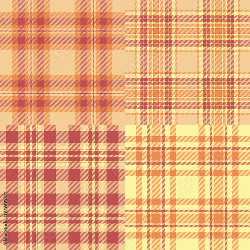 Fall plaid set optimized for marketplace listings. Seasonal tartan appeal increases perceived value. Vector format expands usage.