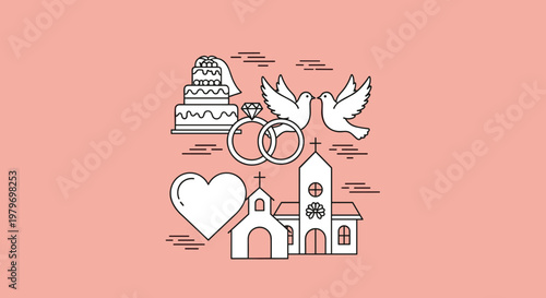 Wedding marriage ceremony religious iconography.