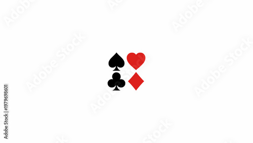 Four playing card suits icons isolated on white background