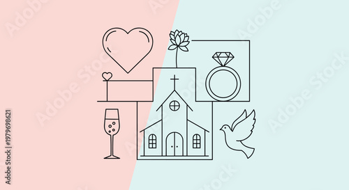 Wedding marriage ceremony religious building.