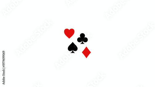 Playing card suit symbols set on white background