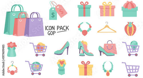 A cheerful and colorful illustration showing a vase with flowers and a beaded necklace, conveying a sense of style and feminine elegance, ideal for li