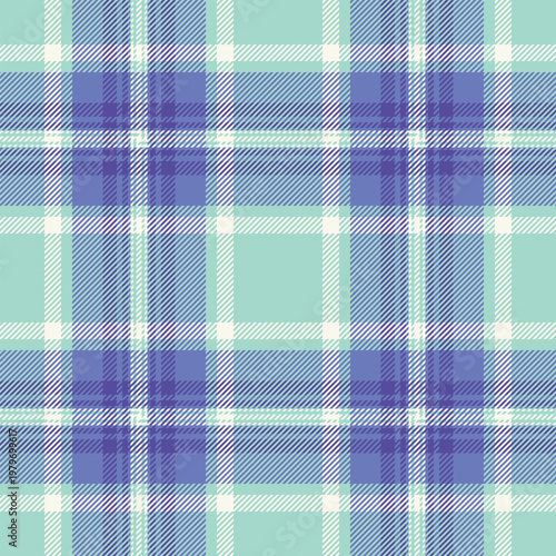 Guy fabric tartan check, lumberjack textile pattern seamless. Yuletide texture background plaid vector in teal and blue colors.