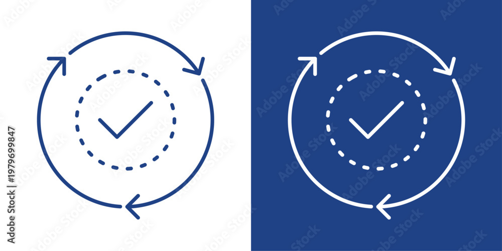 Fototapeta premium Work Progress Blue And White Icon Style Collection