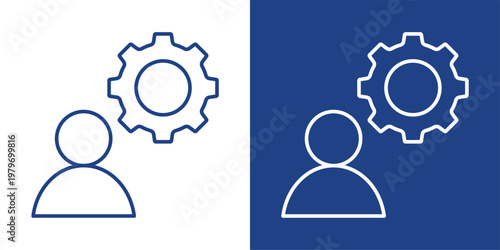Team Management  Blue And White Icon Style Collection