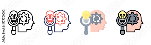 Critical Thinking icon sheet multiple style collection