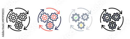 Efficiency icon sheet multiple style collection