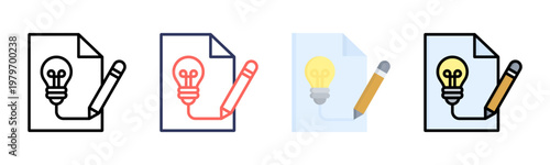 Creativity icon sheet multiple style collection