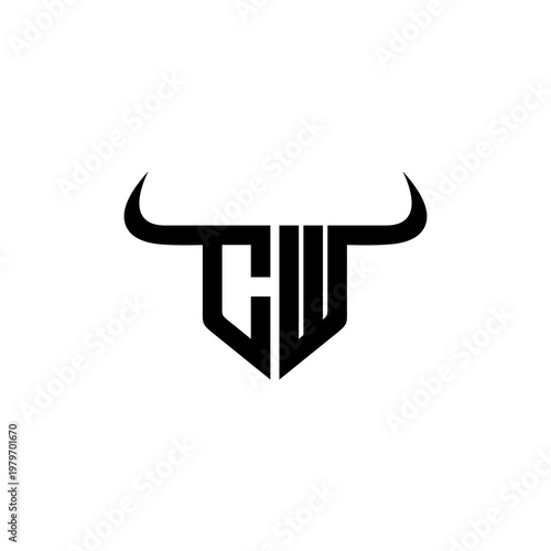 Black Bull Logo Design Symbol.