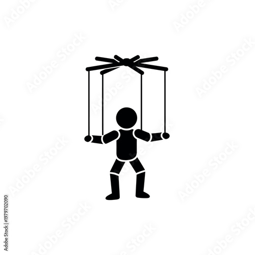Puppet Master Controlling Human Figure with Strings.