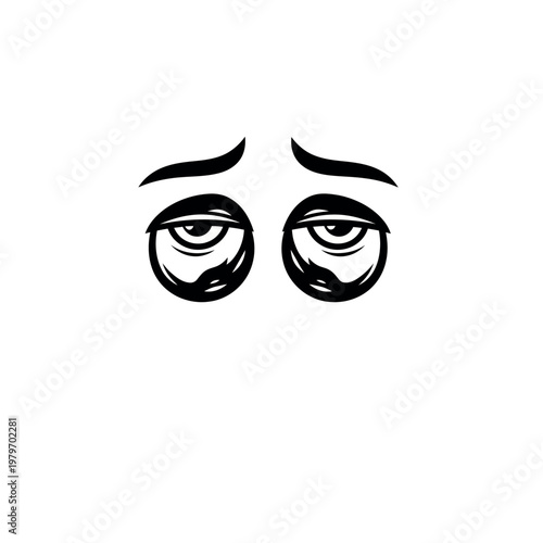 Tired Eyes Cartoon Drawing.
