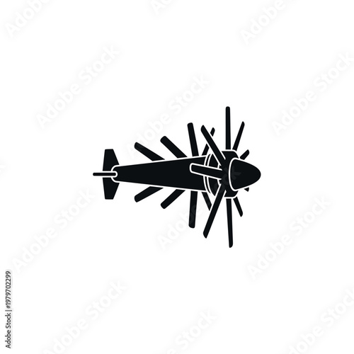 Top View Silhouette of a Turboprop Engine Aircraft.