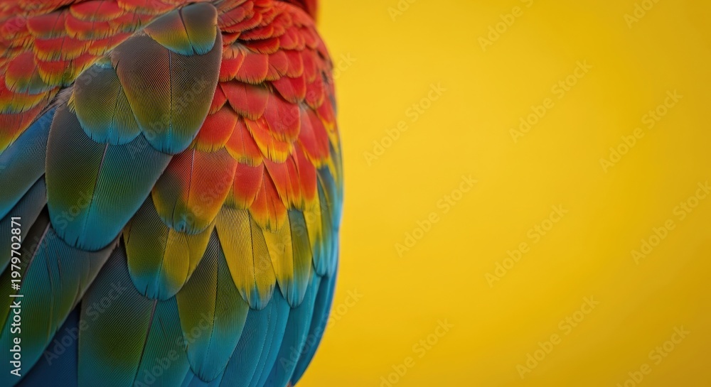 Obraz premium Vibrant scarlet macaw portrait a close up of colorful plumage