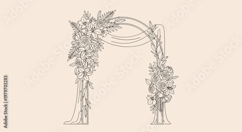 Wedding Arch with Floral Decorations.
