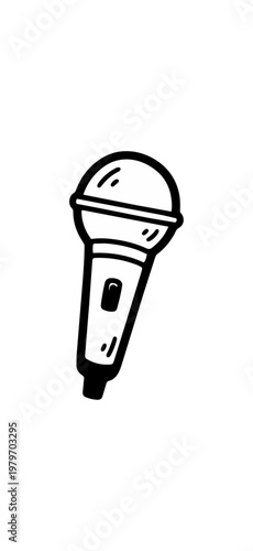 Microphone icon vector illustration on black background for audio recording or public speaking