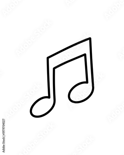 White musical note on black background music and audio concept