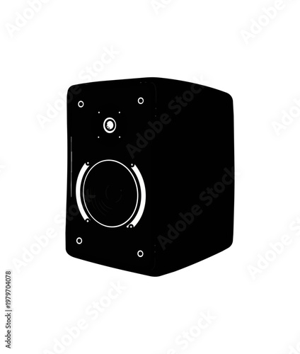 Abstract geometric speaker design illustration on black background