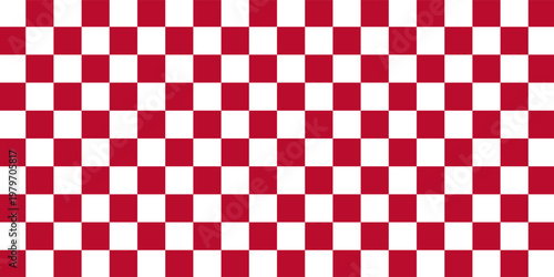 seamless repeating pattern with hand drawn checkerboard in red and white. Christmas red checker