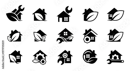 Eco Friendly Home Repair and Maintenance Logos.