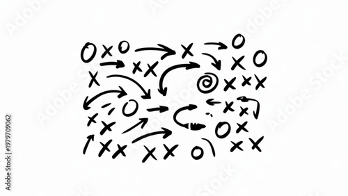 Intricate collection of various stylized geometric and organic icons on a grid Vector