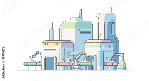 Industrial factory with large machinery.
