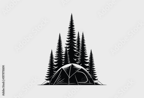 A black silhouette of a mountain climber ascending a rope against a plain white background area.