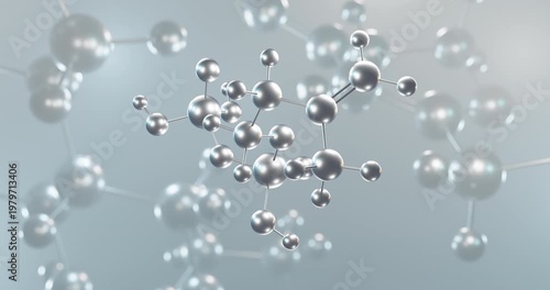 Isopentenyl pyrophosphate rotating 3d molecule, molecular structure of isoprenoid precursor seamless video
