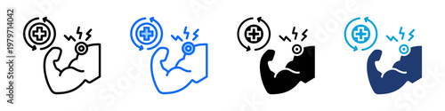 Muscle Recovery Icon Set Multi Style Vector Illustration