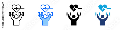 Physical Wellbeing Icon Set Multi Style Vector Illustration