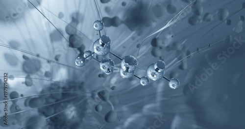 Isoprene rotating molecular structure, 3d ball-and-stick model, looped video volatile organic compound
