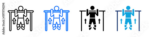 Pull Up Icon Set Multi Style Vector Illustration