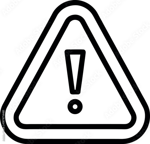 Exclamation mark caution warning triangle icon