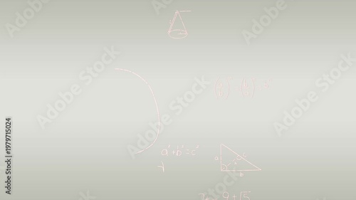 Animation of math formulas on beige background