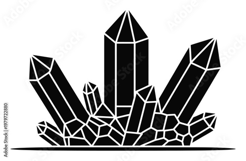 Black and White of a Cluster of Crystals