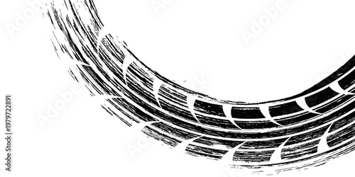 Auto tire tread grunge element. Car and motorcycle tire pattern, wheel tyre tread track. Black tyre print.
