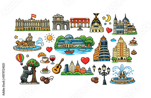 Munich Christmas Market Icons: Tree, Glühwein, Nutcracker, and Festive Decorations