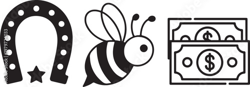 A bee collecting honey from a honeycomb with a jar of honey nearby Vector

