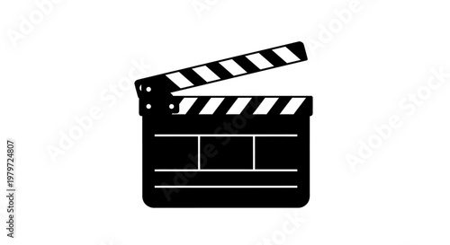 Black film clapper board icon.
