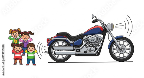 Loud Motorcycle Noise Disturbing Children.