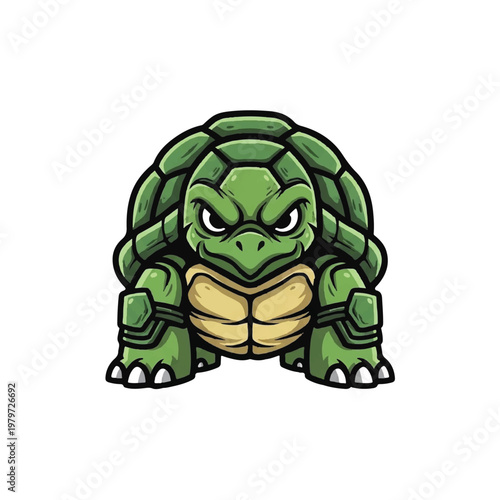 Angry Cartoon Turtle Character Design.