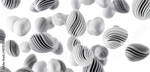 Tableau sur toile Unique, artistic image of grayscale 3D forms
