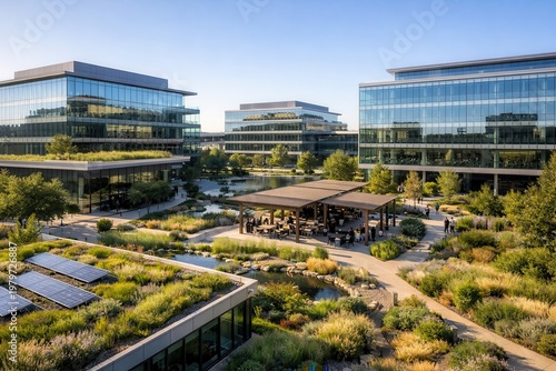 Modern Low Rise Office Campus Building