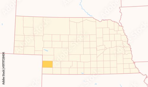 Map of the County Chase (Nebraska, US) showing the Federal State with the highlighted County
