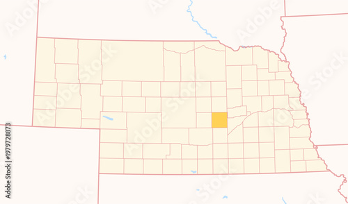 Obraz na plátně Map of the County Howard (Nebraska, US) showing the Federal State with the highl