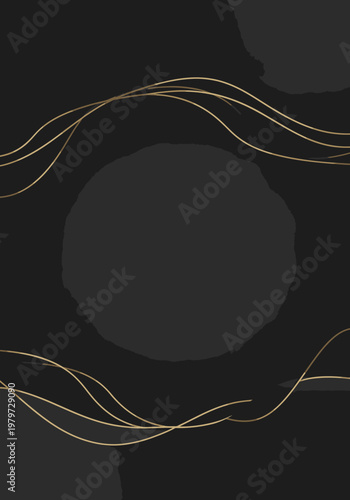 Black Background with Gold Lines.