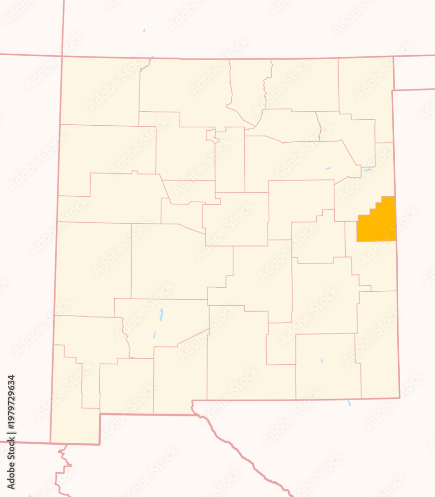 Fototapeta Map of the County Curry (New Mexico, US) showing the Federal State with the highlighted County
