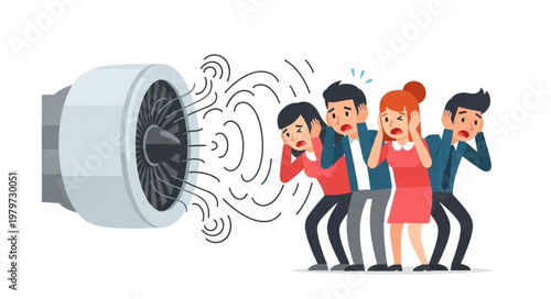 Jet Engine Noise Affecting People.