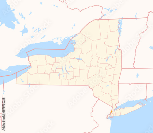 Map of the County New York (New York, US) showing the Federal State with the highlighted County