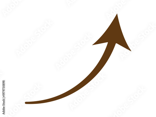 A arrow pointing upwards in a white background
